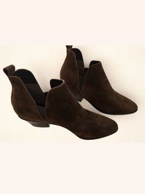 Belin by Sigerson Morrison Moss Olive Green Suede Ankle Boots Size 7